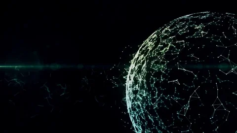 Global Blockchain network in digital cyberspace. Financial or social abstract Stock Footage 85327887
