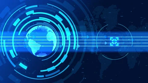 Global Blue World Map Loop Animation. Ea... | Stock Video | Pond5