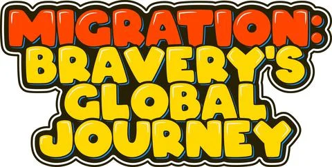 Global Bravery Lettering Vector Stock Illustration