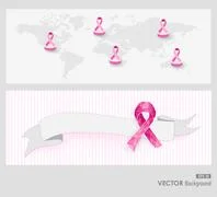 Breast cancer awareness pink ribbons seamless pattern EPS10 file