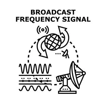 Global broadcast frequency signal transmitting and receiving Stock Illustration