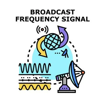 Global broadcast frequency signal transmitting and receiving Stock Illustration