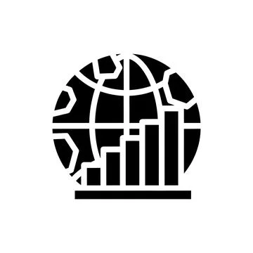 Global Business Analytics Globe Icon Stock Illustration