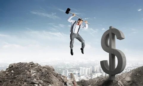 Global business and money concepts. Falling dollar currency. Stock Photos