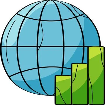 Global business chart world map illustration vector data Stockillustratie