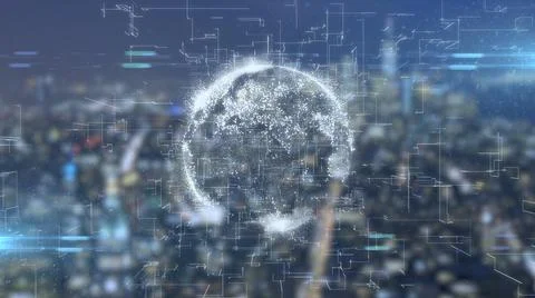 Global business cloud computing service of big data information technology  Stock Illustration