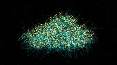 Global business cloud computing service of big data information technology Stock Illustration