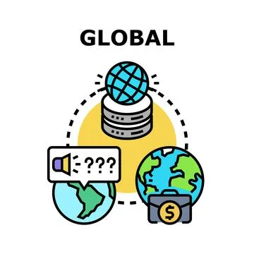 Global business communication and data technology concept Stock Illustration