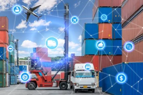 Global business connection technology interface global partner connection of  Stock Photos