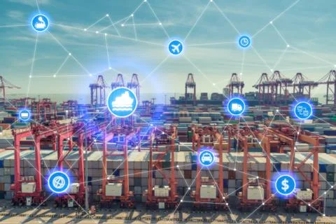 Global business connection technology interface global partner connection of  Stock Photos
