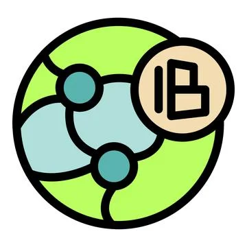 Global business data sharing network icon symbolizes international collaborat Stock Illustration