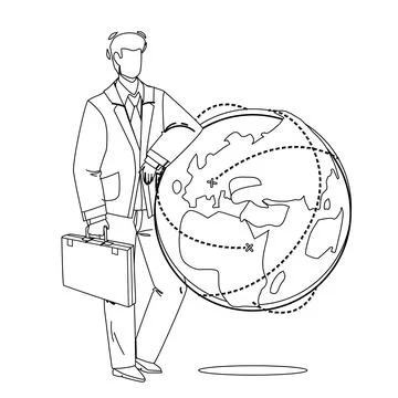 Global Business Managing Businessman Ceo Vector Stock Illustration