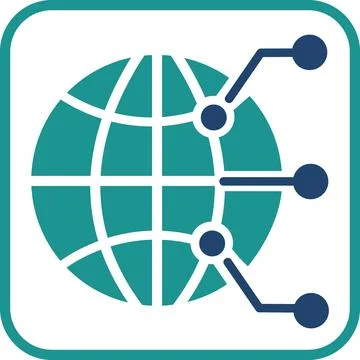 Global business network connection world icon Stock Illustration