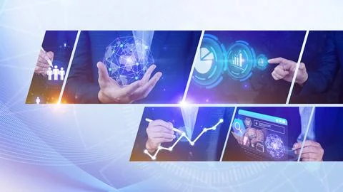 Global business structure of networking, Analysis and data exchange custome.. Stock Photos