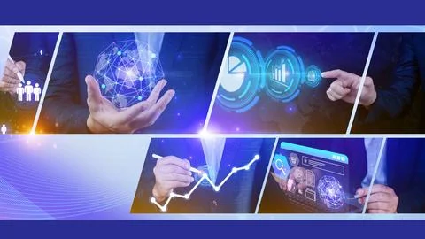 Global business structure of networking, Analysis and data exchange custome.. Stock Photos