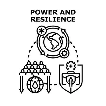 Global business system developing power and resilience concept Stock Illustration