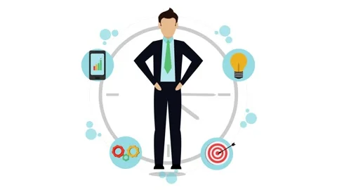 Global Business Team Network and Corporate Hierarchy Animation 스톡 동영상 334364802