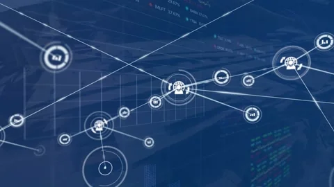 Global business tech and networking concept in an animated digital video. Stock Footage 327847624