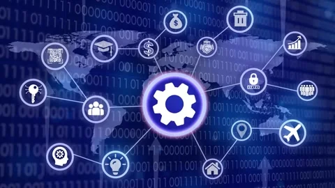 Global business technology network system animation connecting diverse digi.. Stock Footage 327759595