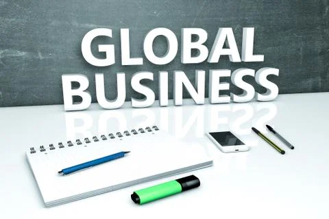 Global Business text concept Stock Illustration