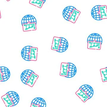 Global business vector seamless pattern Stock Illustration