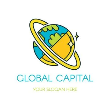 Global capital vector logo design Stock Illustration