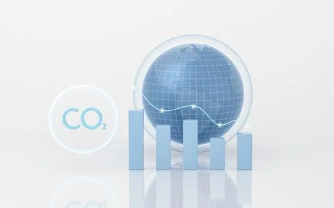 Global carbon emissions, 3d rendering. Stock Illustration