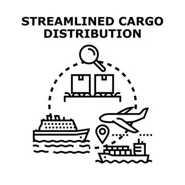 Global cargo distribution logistics tracking parcels concept Stock Illustration