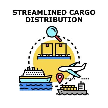 Global cargo distribution logistics tracking parcels concept Stock Illustration