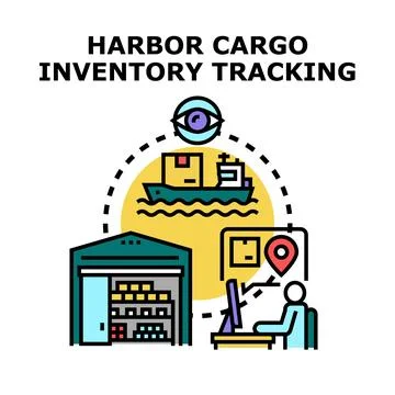 Global cargo inventory tracking and logistics management system Stock Illustration