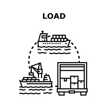 Global cargo logistics and freight shipping process Stock Illustration