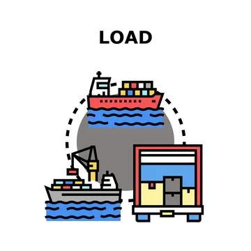 Global cargo logistics and freight shipping process Stock Illustration