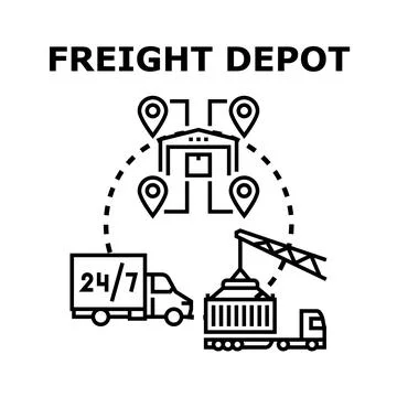 Global cargo logistics network connecting freight depots Stock Illustration