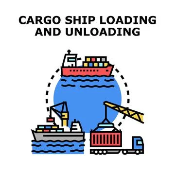 Global cargo ship logistics transporting goods around world Stock Illustration