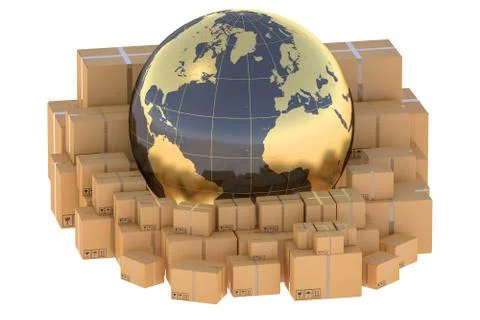 Global cargo shipping concept Illustrazione stock