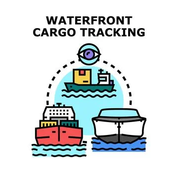 Global cargo tracking and logistics management concept Illustrazione stock