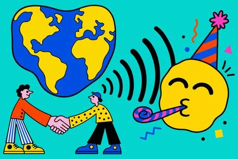 Global Celebration and Connection Stock Illustration