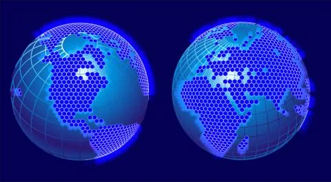 Global cellular network theme Stock Illustration