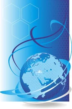 Global cellular network theme Stock Illustration