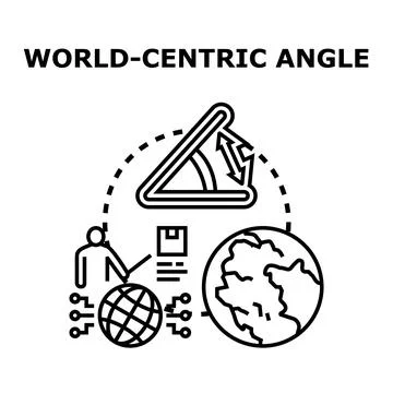 Global centric angle strategy icon adjusting world view Stock Illustration