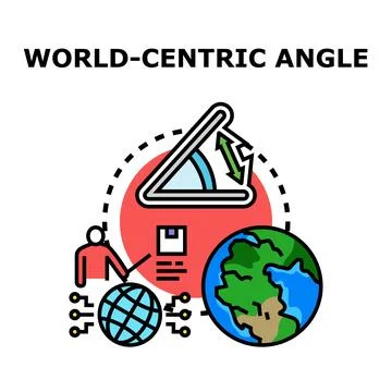Global centric angle strategy icon adjusting world view Stock Illustration