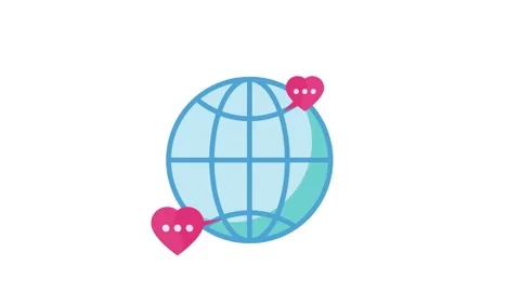 Global chat interface connecting users from diverse countries for real-time.. Stock Footage 332479837