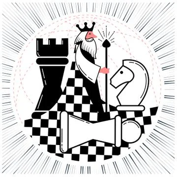 Global chess game chess Illustrazione stock