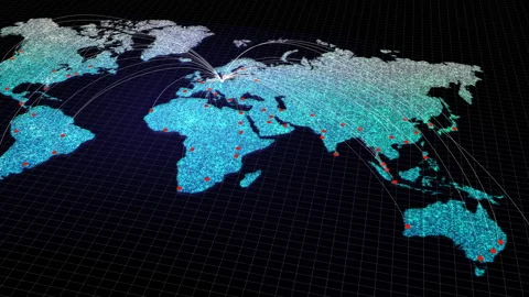 Global Cities Connection to Berlin, Germany Stock Footage 247525449