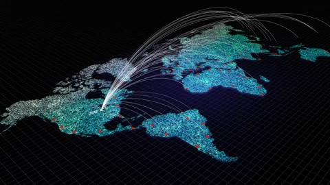 Global Cities Connection to Chicago, USA Stock Footage 247523398