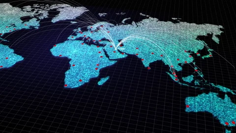 Global Cities Connection to Kuwait Stock Footage 247532473