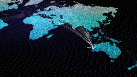 Global Cities Connection to Perth, Australia Stock Footage 247528274