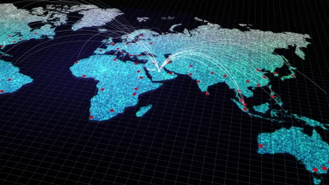 Global Cities Connection to Riyadh Stock Footage 247532898