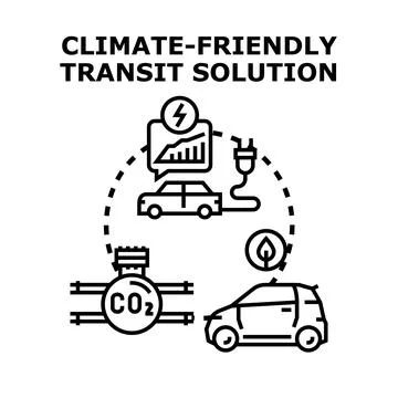 Global clean energy transit concept reducing emissions Stock Illustration