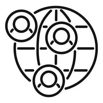 Global client icon outline vector. Crm data Illustrazione stock